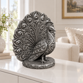 Pfau Ornament - Silber handbemalt Wohnzimmer