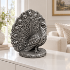 Pfau Ornament - Silber handbemalt Wohnzimmer