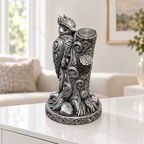 Specht am Stamm Ornament - Silber handbemalt Wohnzimmer