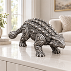 Ankylosaurus Ornament - Silber handbemalt Wohnzimmer