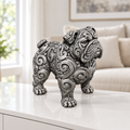 Englische Bulldogge stehend Ornament - Silber handbemalt Wohnzimmer