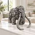 Mammut Ornament - Silber handbemalt Wohnzimmer