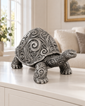 Riesenschildkröte Ornament - Silber handbemalt Wohnzimmer