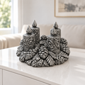Adventskranz Ornament - Silber handbemalt Wohnzimmer