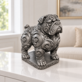 Old English Bulldog Ornament - Silber handbemalt Wohnzimmer
