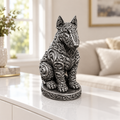 Bullterrier sitzend Ornament - Silber handbemalt Wohnzimmer