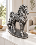 Pferd Ornament - Silber handbemalt Wohnzimmer