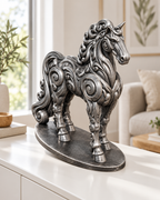 Pferd Ornament - Silber handbemalt Wohnzimmer