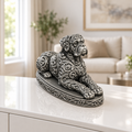 Boxer liegend Ornament - Silber handbemalt Wohnzimmer