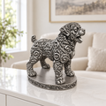 Rottweiler bellend Ornament - Silber handbemalt Wohnzimmer