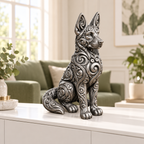 Hund Ornament - Silber handbemalt Wohnzimmer