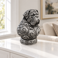 Mastiff-Büste Ornament - Silber handbemalt Wohnzimmer
