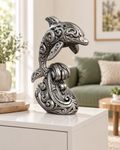 Delfin Ornament - Silber handbemalt Wohnzimmer