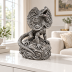 Kragenechse Ornament - Silber handbemalt Wohnzimmer