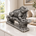 Leguan Ornament - Silber handbemalt Wohnzimmer