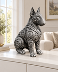Bullterrier Ornament - Silber handbemalt Wohnzimmer