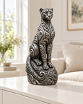 Gepard Ornament - Silber handbemalt Wohnzimmer