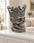 Totenkopf mit Krone Ornament - Silber handbemalt Wohnzimmer