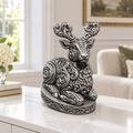 Liegendes Rentier Ornament - Silber handbemalt Wohnzimmer