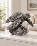 Meeresschildkröte Ornament - Silber handbemalt Wohnzimmer
