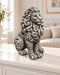 Löwe Ornament - Silber handbemalt Wohnzimmer
