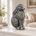 Widderkaninchen Ornament - Silber handbemalt Wohnzimmer