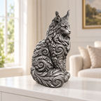 Maine Coon Ornament - Silber handbemalt Wohnzimmer
