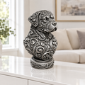 Rottweiler-Büste Ornament - Silber handbemalt Wohnzimmer