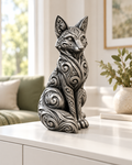 Fuchs Ornament - Silber handbemalt Wohnzimmer