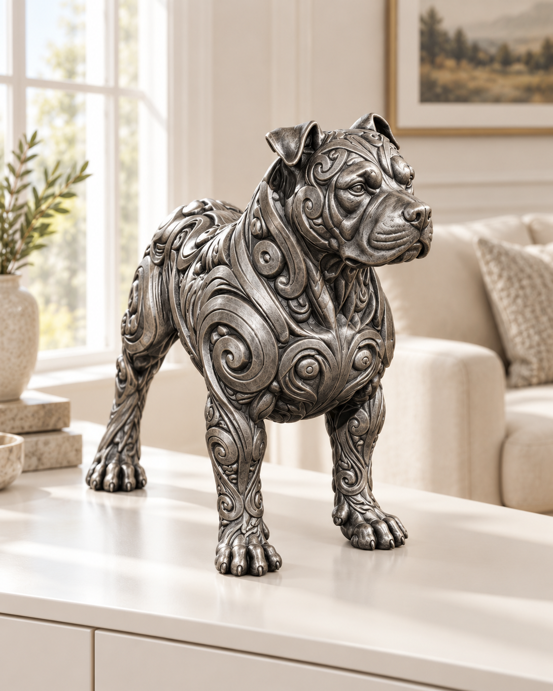 Staffordshire Ornament - Silber handbemalt Wohnzimmer
