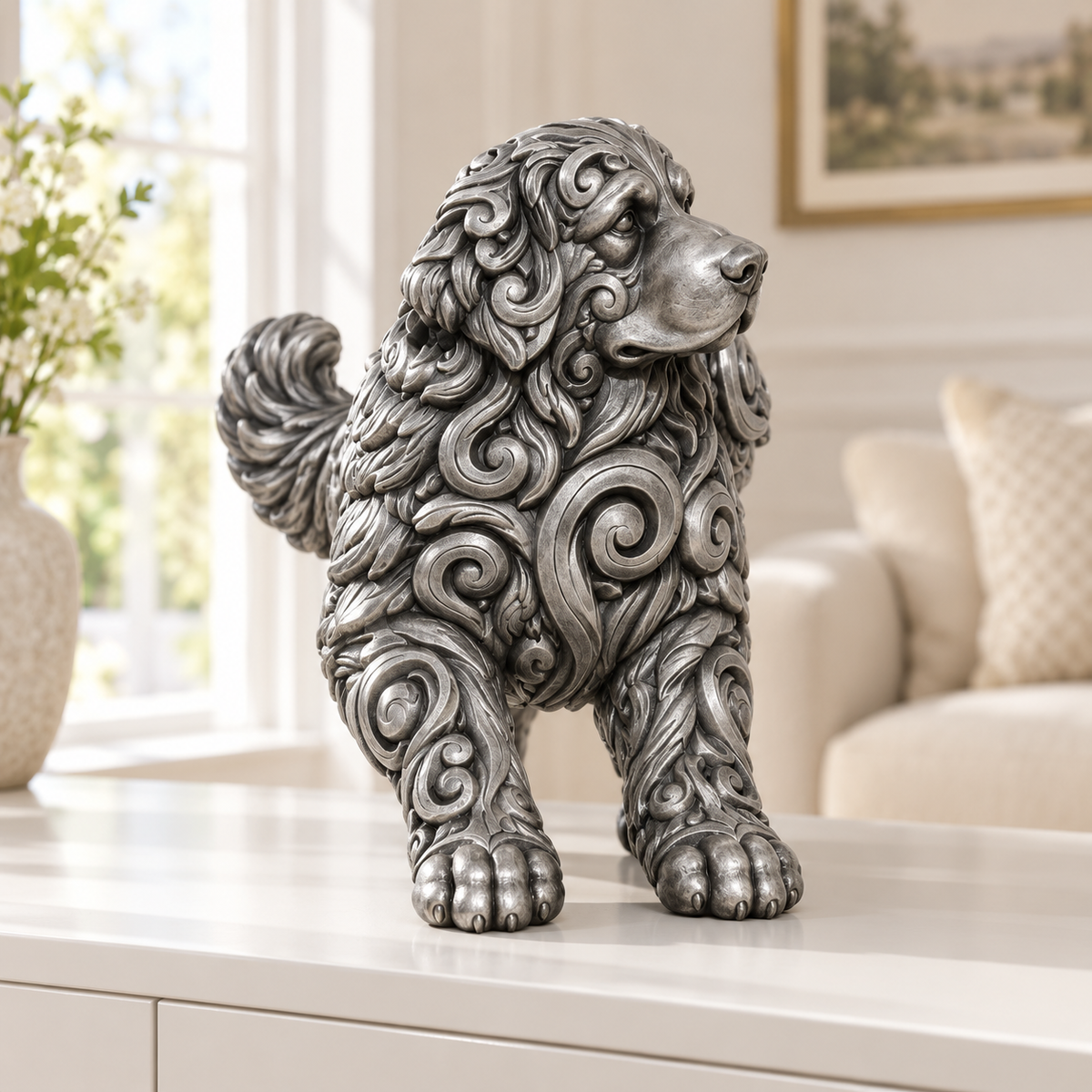 Berner Sennenhund Ornament - Silber handbemalt Wohnzimmer