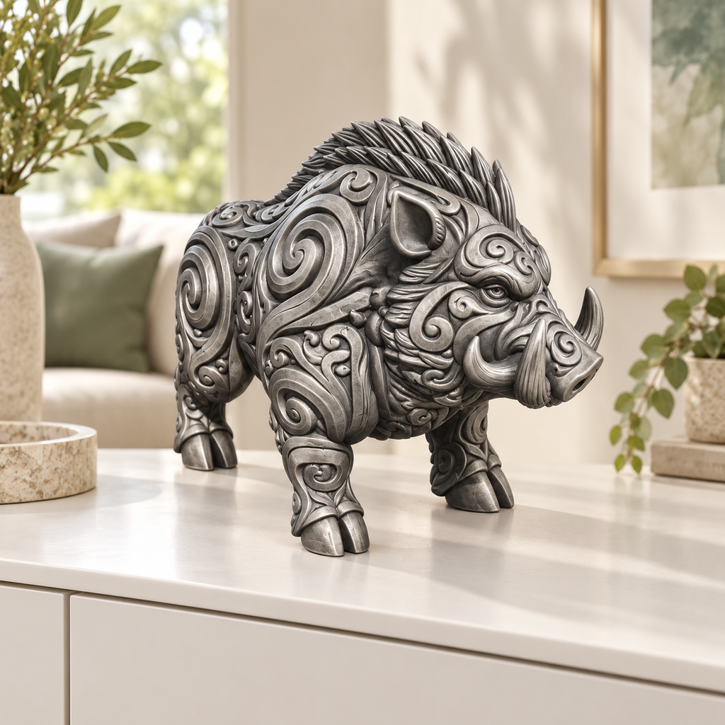 Keiler Ornament - Silber handbemalt Wohnzimmer