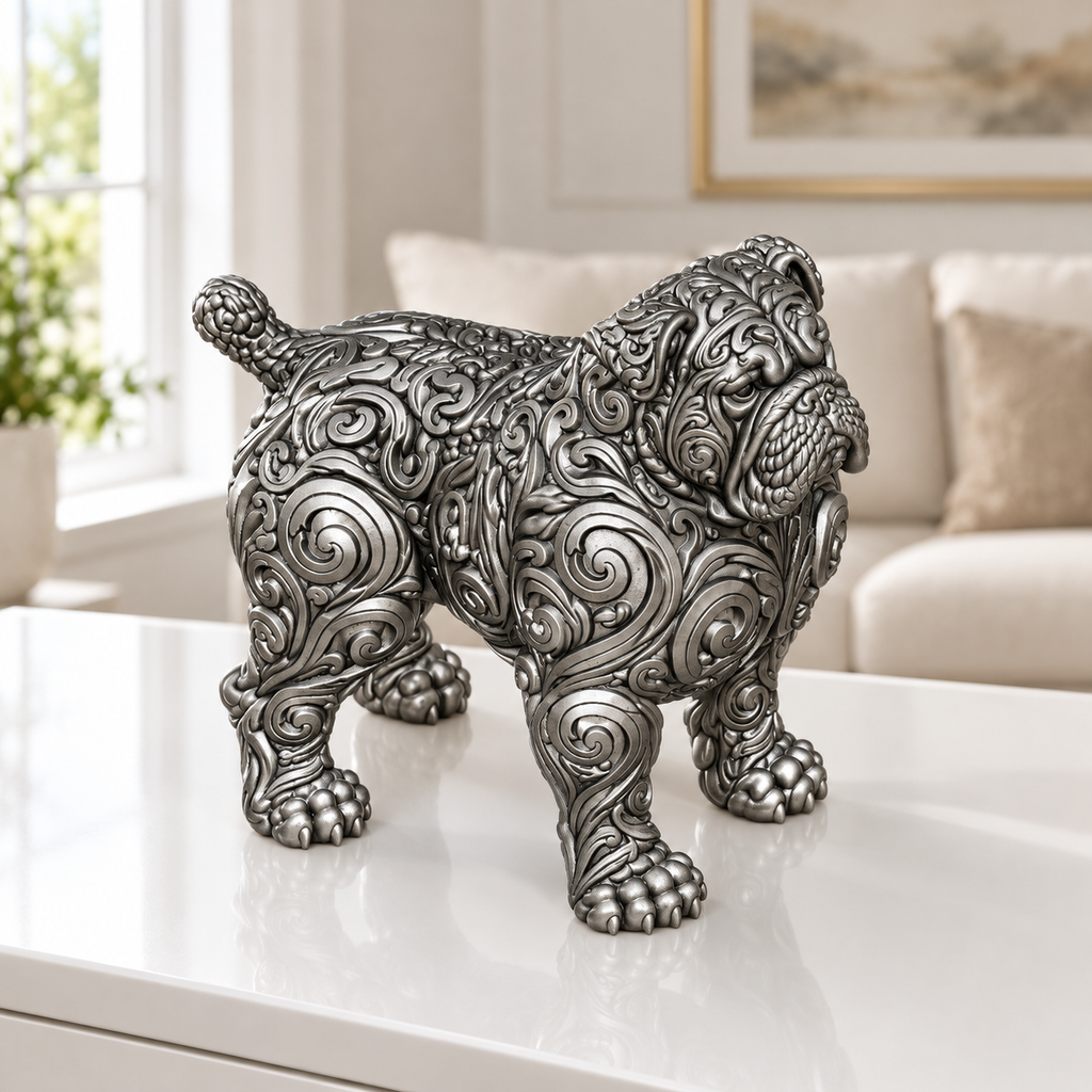 Boerboel Ornament - Silber handbemalt Wohnzimmer