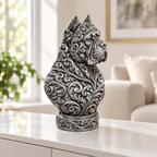 Cane-Corso-Büste Ornament - Silber handbemalt Wohnzimmer