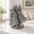 Glockenpaar Ornament - Silber handbemalt Wohnzimmer