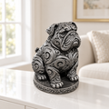 Bulldoggen-Welpe Ornament - Silber handbemalt Wohnzimmer