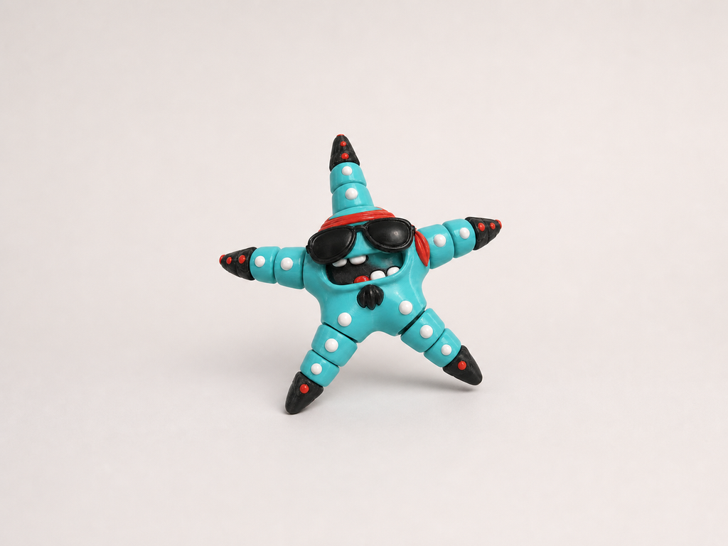 Biker Starfish „Rockstar“ – bewegliche Seestern-Figur FehnFactory