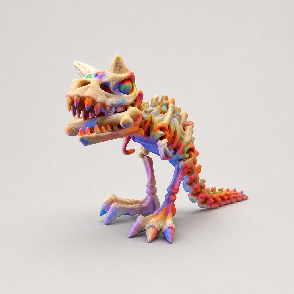 Skelett-Carnotaurus – beweglicher Dino mit Stand, 21,4 cm FehnFactory