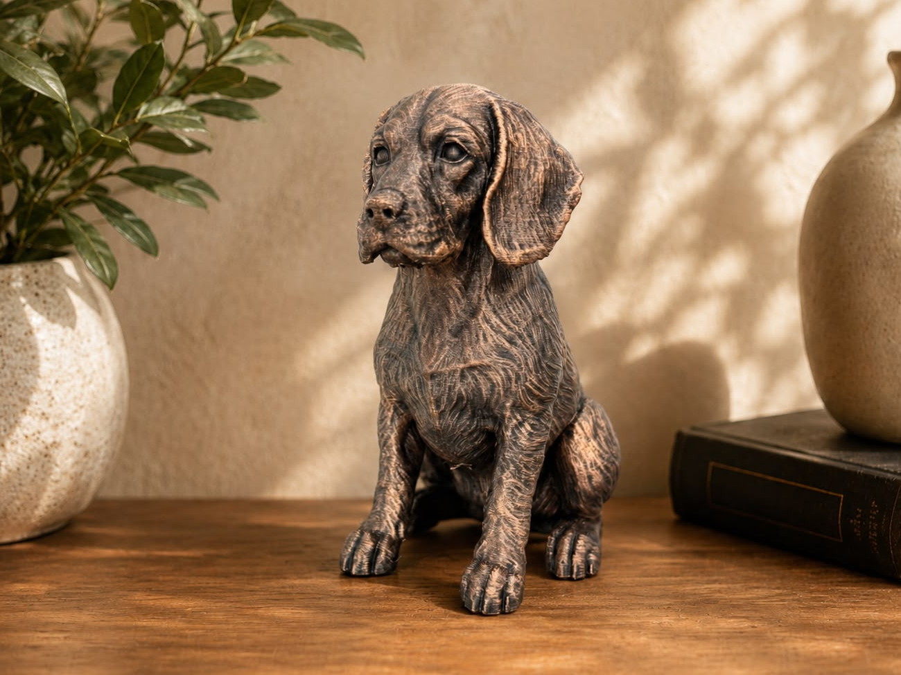 Beagle – detailreiche sitzende Hundefigur | Geschenk für Hundefans | Made in Germany Fehn-factory.de