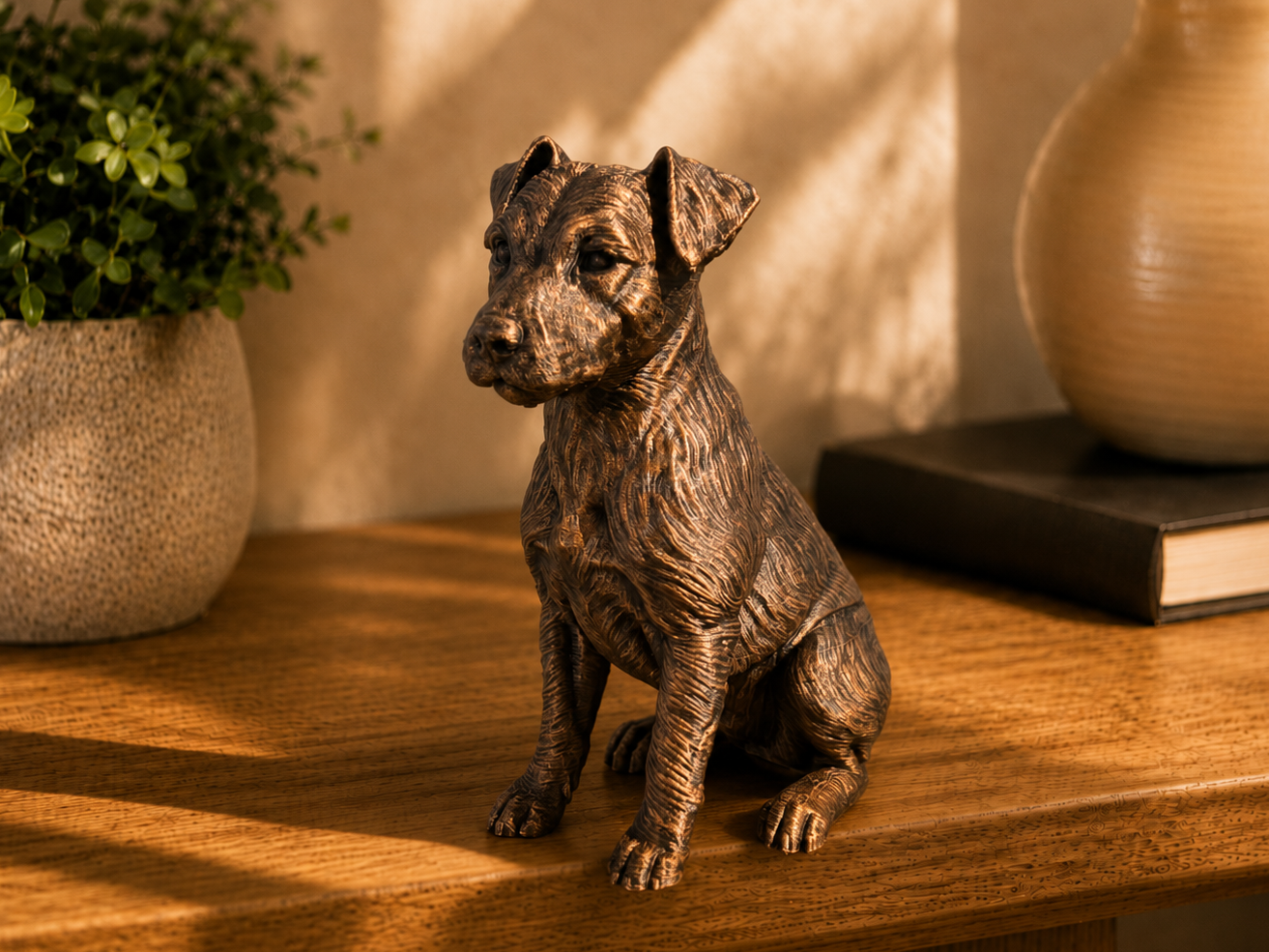 Jack Russell Terrier Figur sitzend – Hundefigur für innen | Geschenk für Terrierfans | Made in Germany Fehn-factory.de