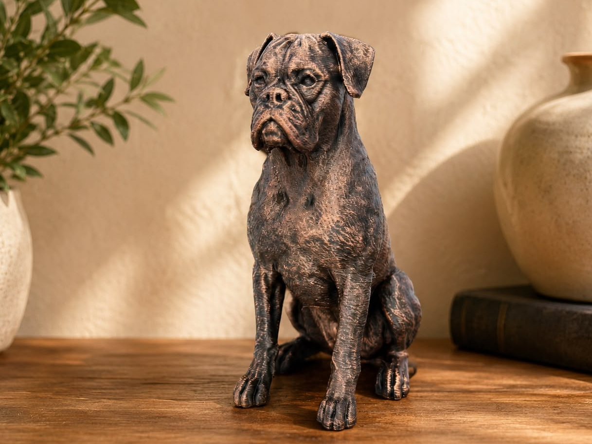 Boxer – detailreiche sitzende Hundefigur | Geschenk für Boxer-Fans | Made in Germany Fehn-factory.de