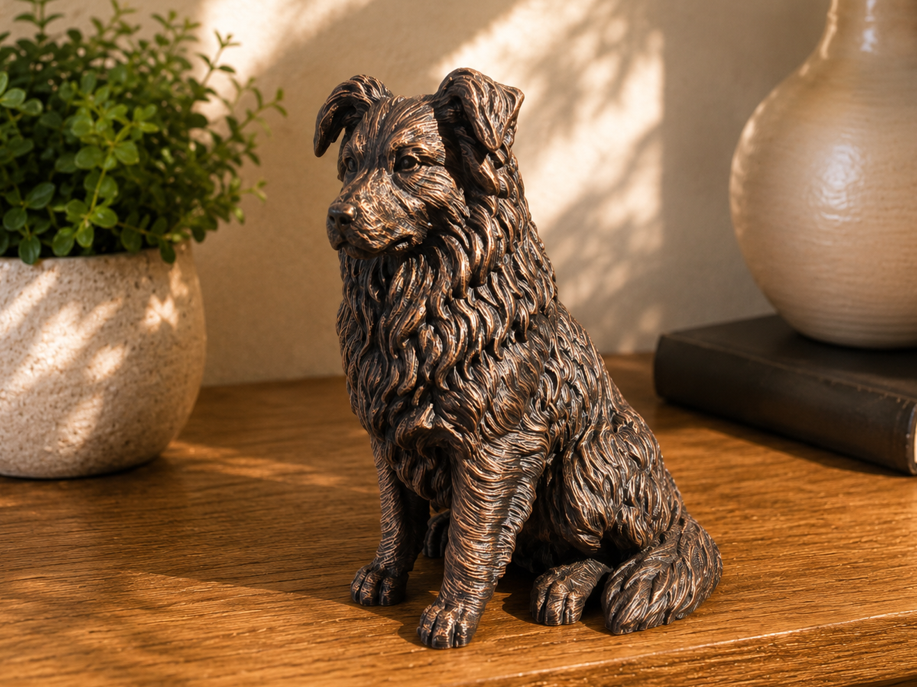 Australian Shepherd Hundefigur sitzend – Aussie-Deko für innen | Geschenk für Hundefans | Made in Germany Fehn-factory.de
