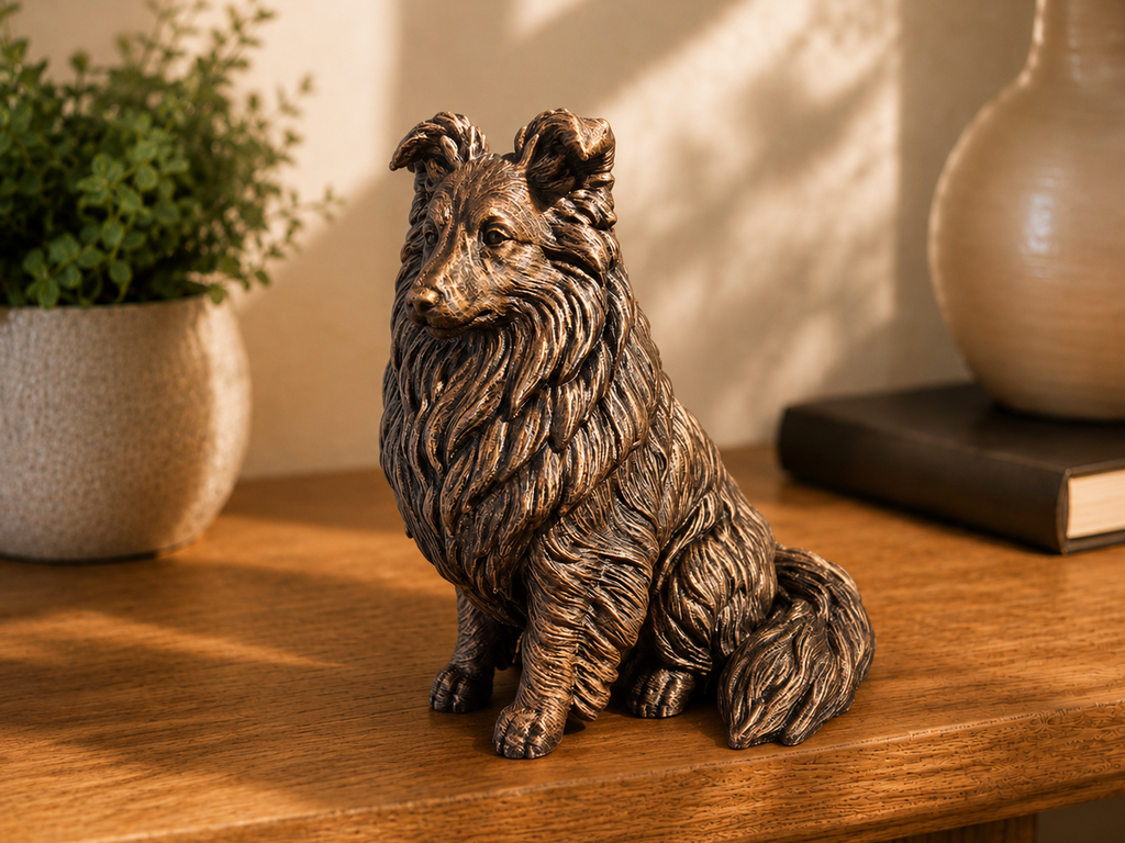 Shetland Sheepdog – detailreiche Sitzfigur mit Langhaar | PLA-3D-Druck | Made in Germany Fehn-factory.de