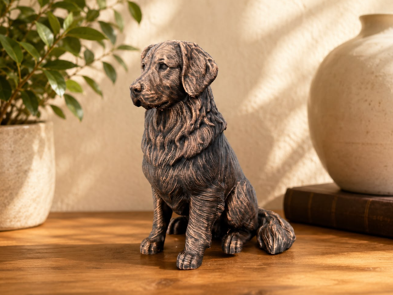 Golden Retriever – detailreiche sitzende Hundefigur | Geschenk für Hundefans | Made in Germany Fehn-factory.de