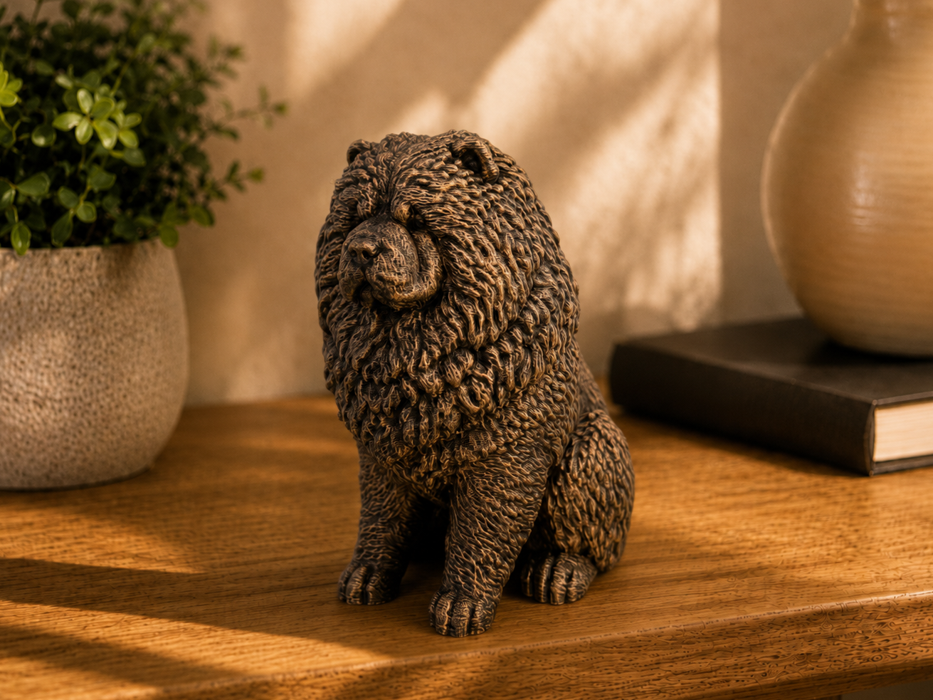 Chow-Chow-Hundefigur sitzend – detailreiches Fell | Geschenk für Hundefans | Made in Germany Fehn-factory.de