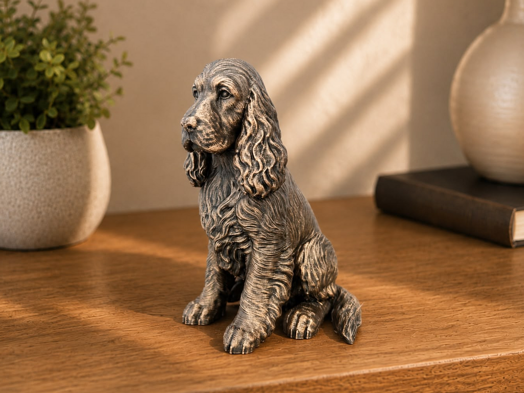 Cocker Spaniel – detailreiche sitzende Hundefigur | Geschenk für Spaniel-Fans | Made in Germany Fehn-factory.de