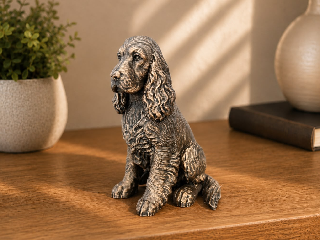 Cocker Spaniel – detailreiche sitzende Hundefigur | Geschenk für Spaniel-Fans | Made in Germany Fehn-factory.de