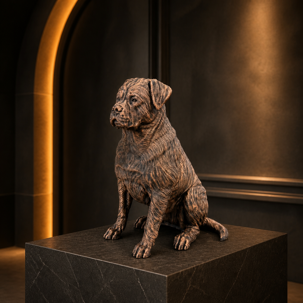 Rottweiler – sitzende Hundefigur mit kräftiger Statur | Geschenk für Hundefans | Made in Germany Fehn-factory.de