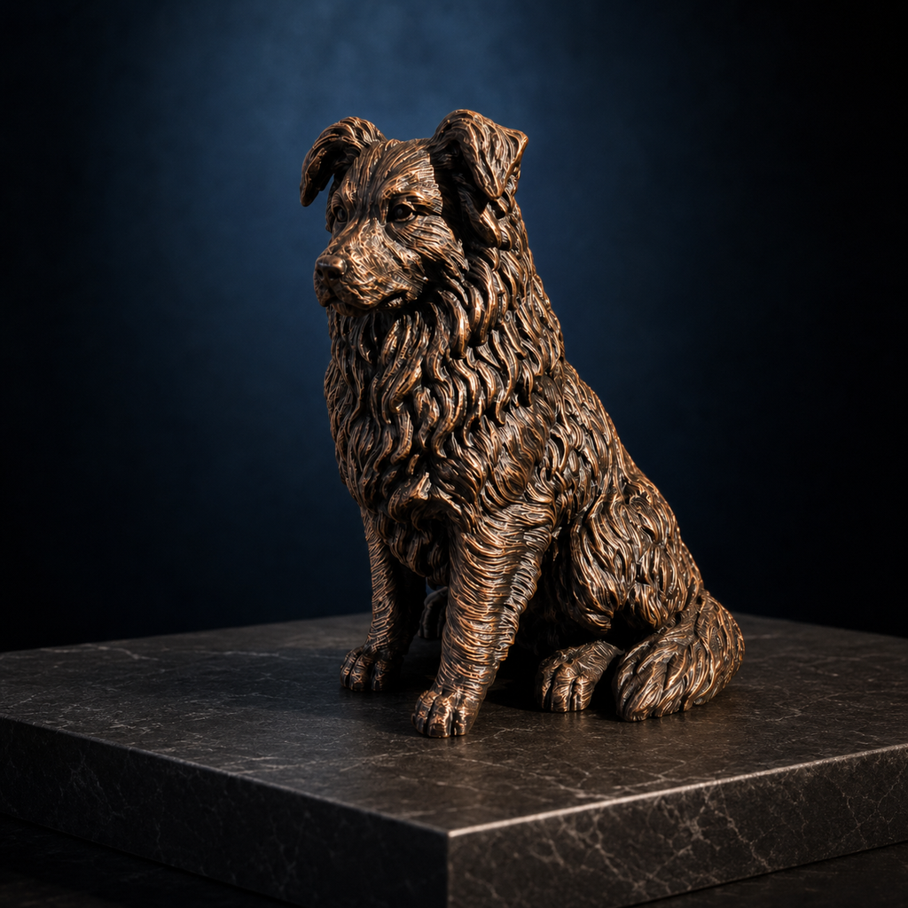 Australian Shepherd Hundefigur sitzend – Aussie-Deko für innen | Geschenk für Hundefans | Made in Germany Fehn-factory.de