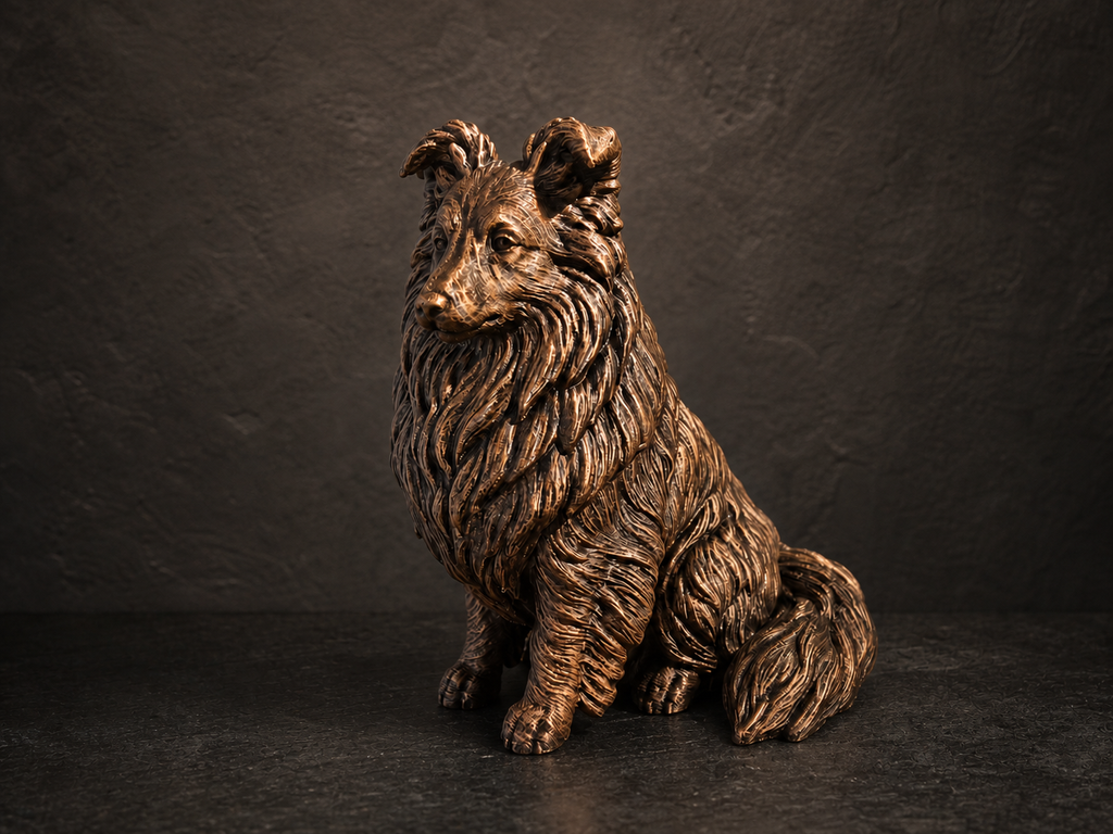 Shetland Sheepdog – detailreiche Sitzfigur mit Langhaar | PLA-3D-Druck | Made in Germany Fehn-factory.de